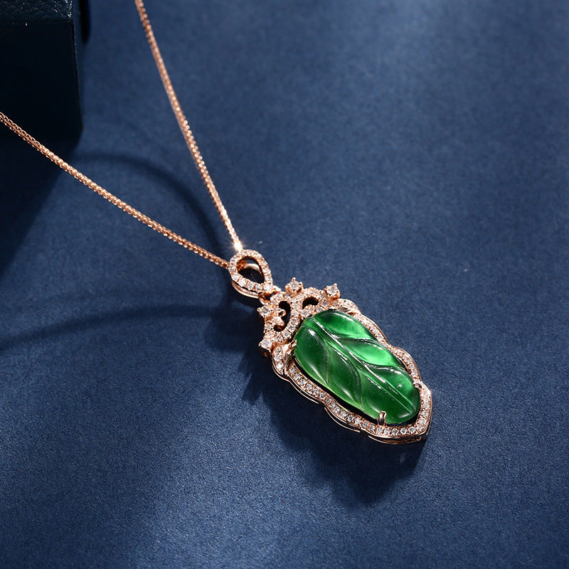 Collana Jade Leaf