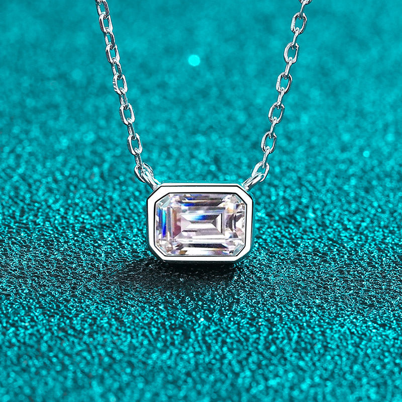 Collana Moissanite Rettangolare