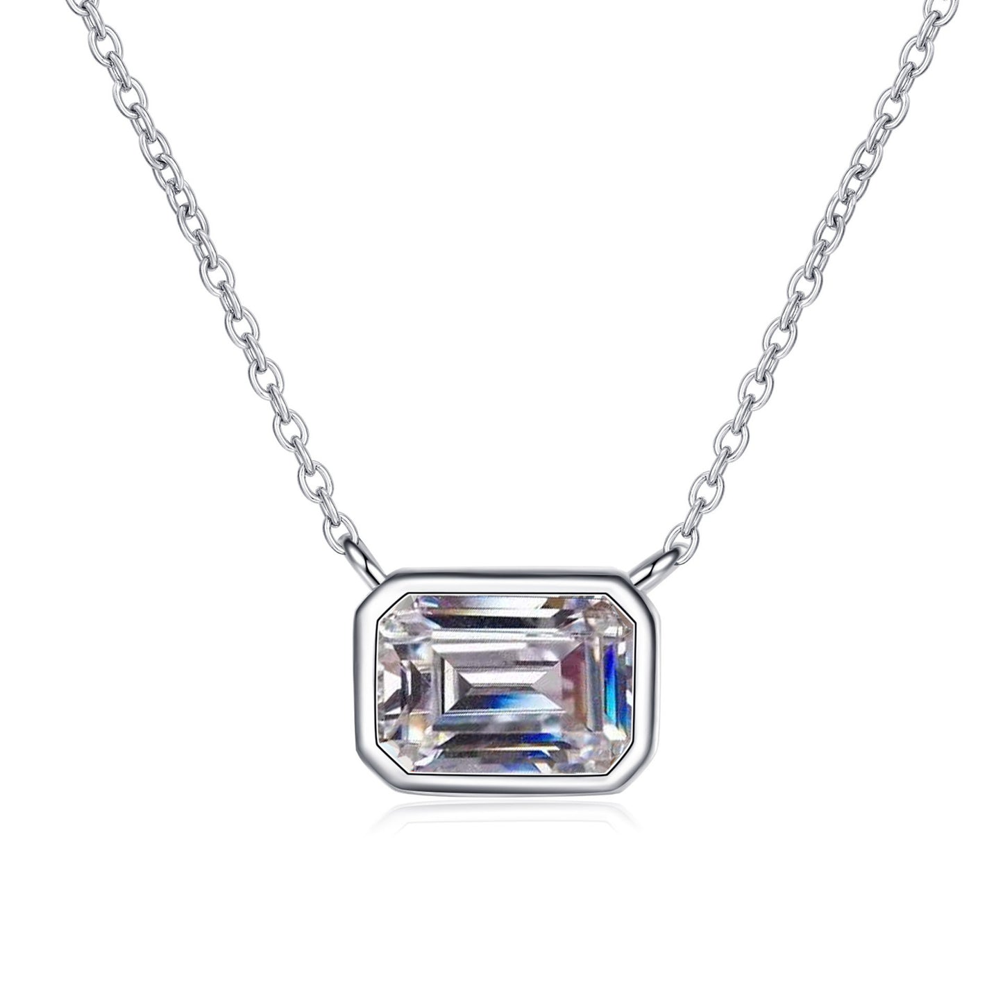 Collana Moissanite Rettangolare