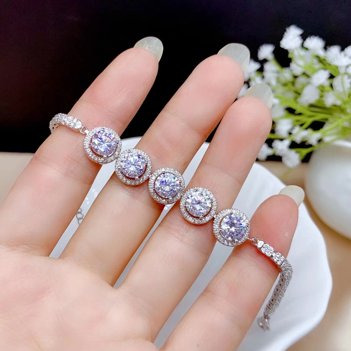 Bracciale Moissanite Quintet