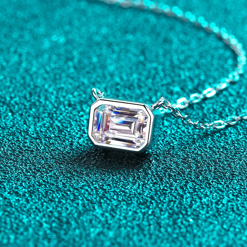 Collana Moissanite Rettangolare