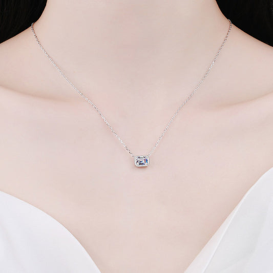 Collana Moissanite Rettangolare